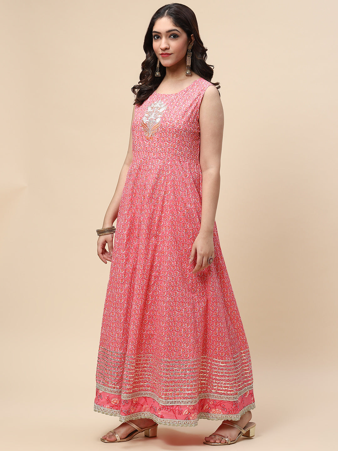 Printed Cotton Double Layer Anarkali Kurta