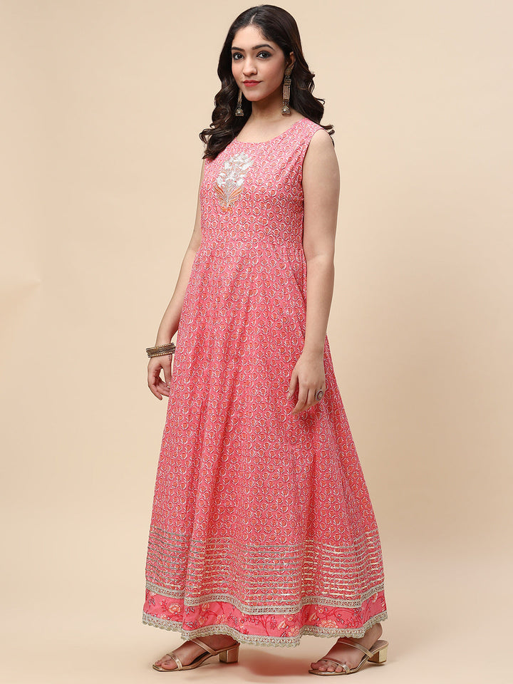 Printed Cotton Double Layer Anarkali Kurta