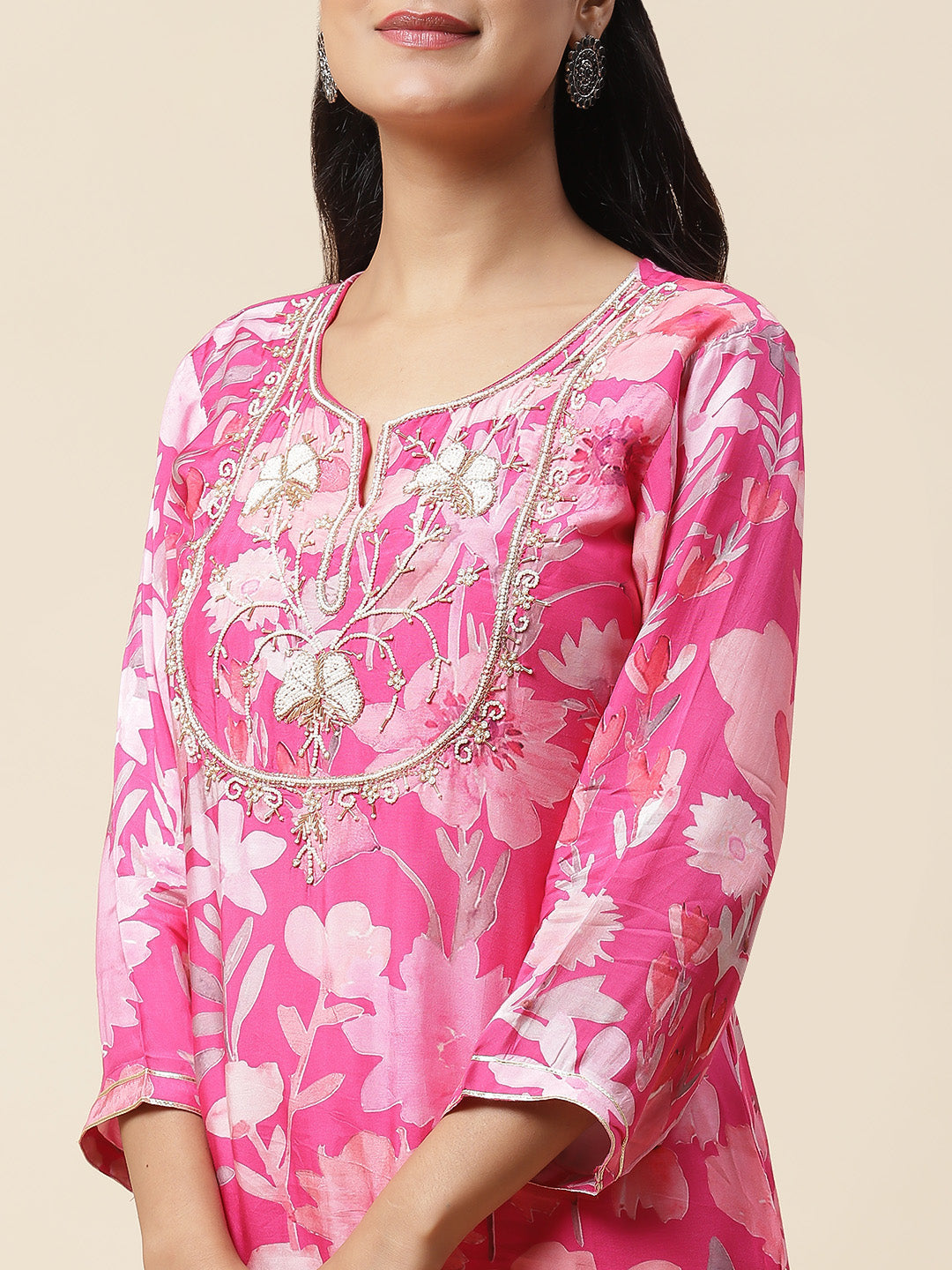 Printed Muslin Kurta With Pants