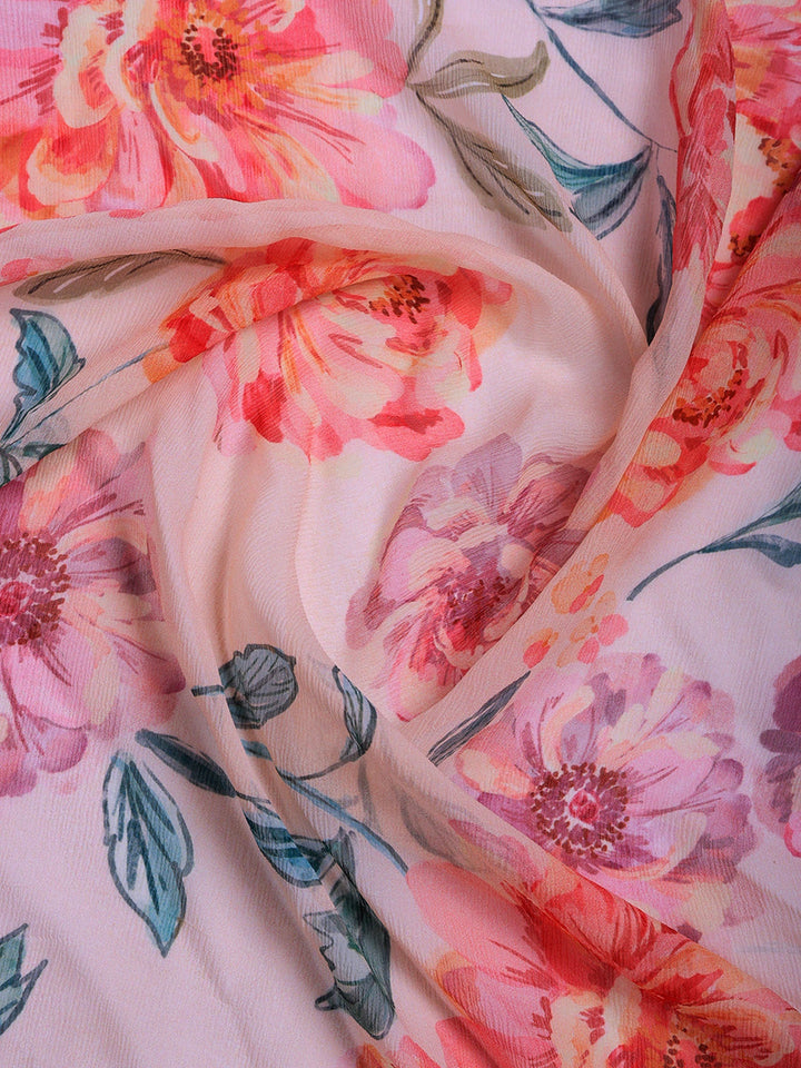 Digital Print Chiffon Saree