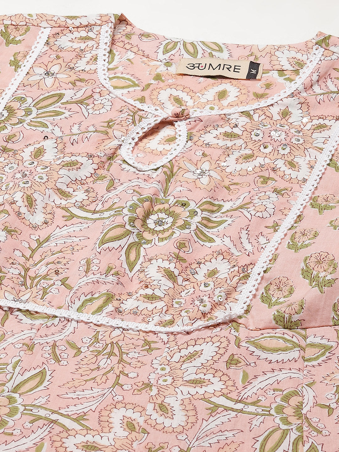 Floral Printed Cotton Kurta With Palazzo