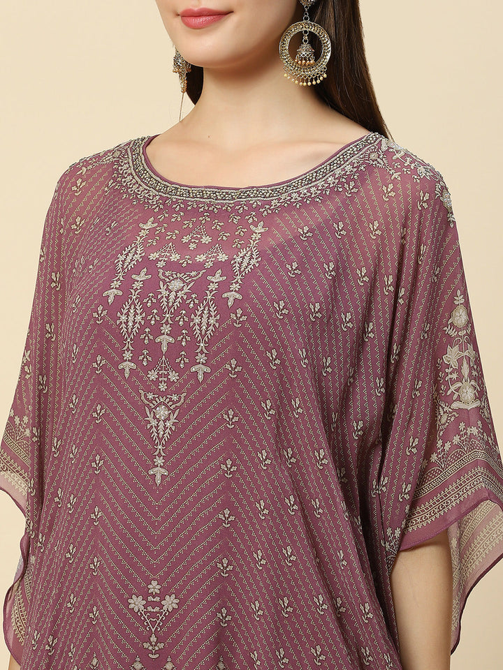 Digital Printed Georgette Kaftan Kurta