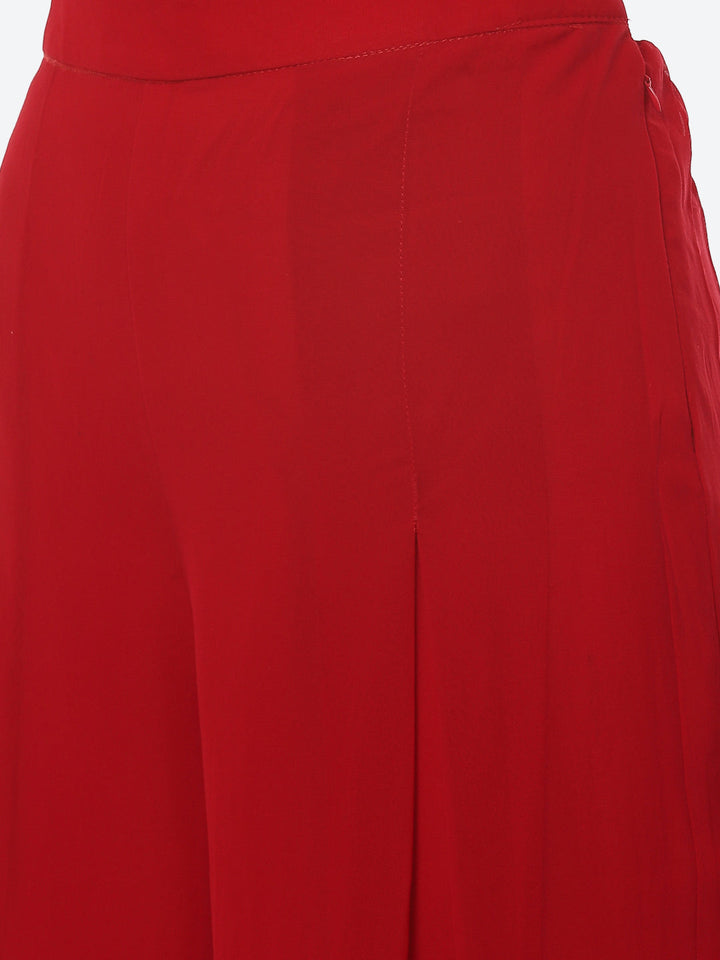 Resham Booti Georgette Kurta With Palazzo &amp; Dupatta