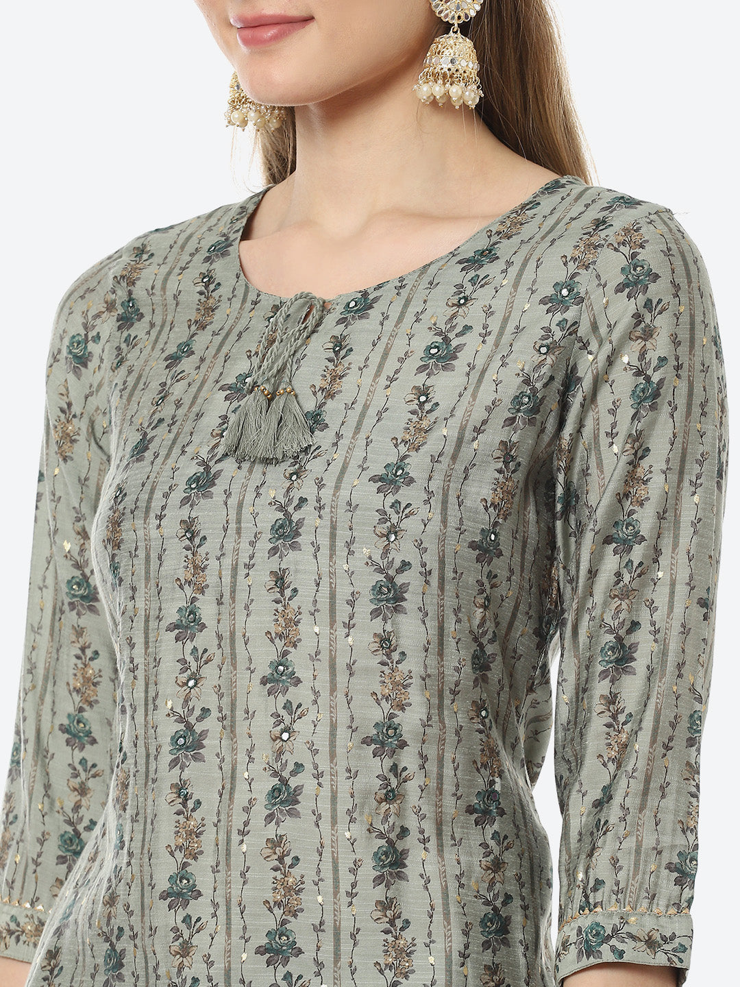 Printed Muslin Kurta With Pant