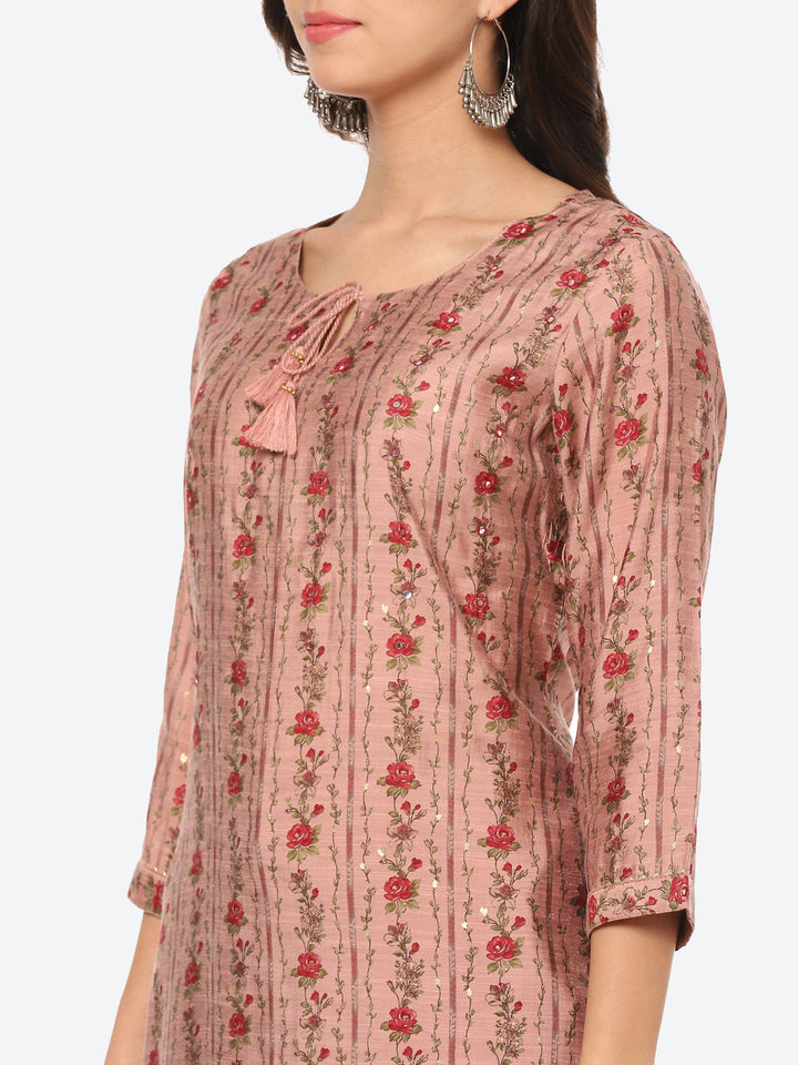 Printed Muslin Kurta With Pant