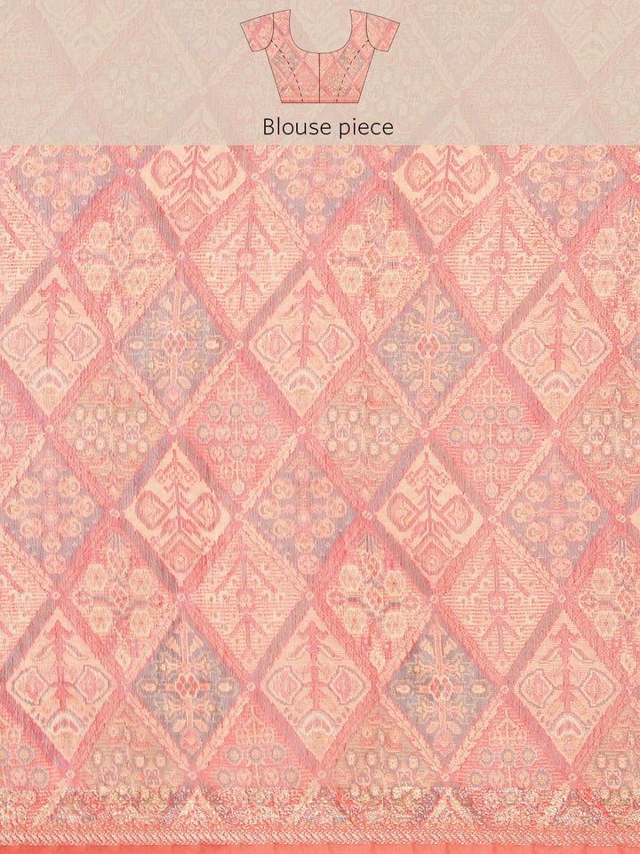 Printed Cotton Chanderi Saree