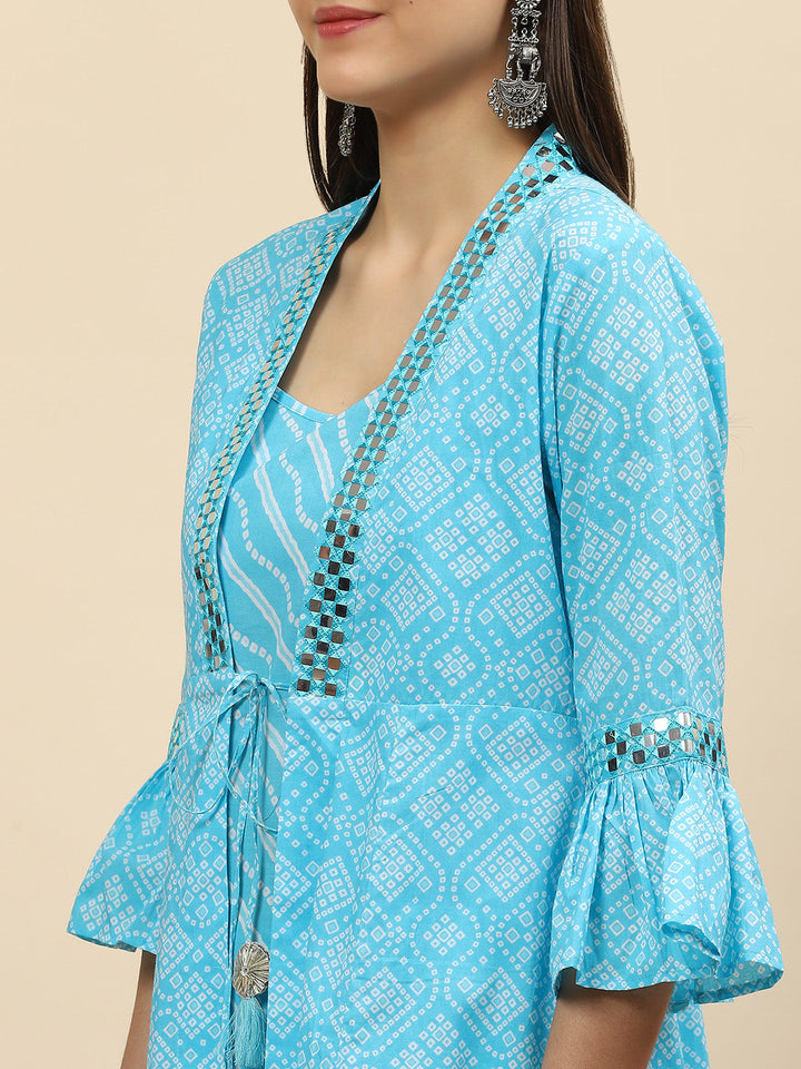 Printed Cotton kurta With Pants &amp; Jacket