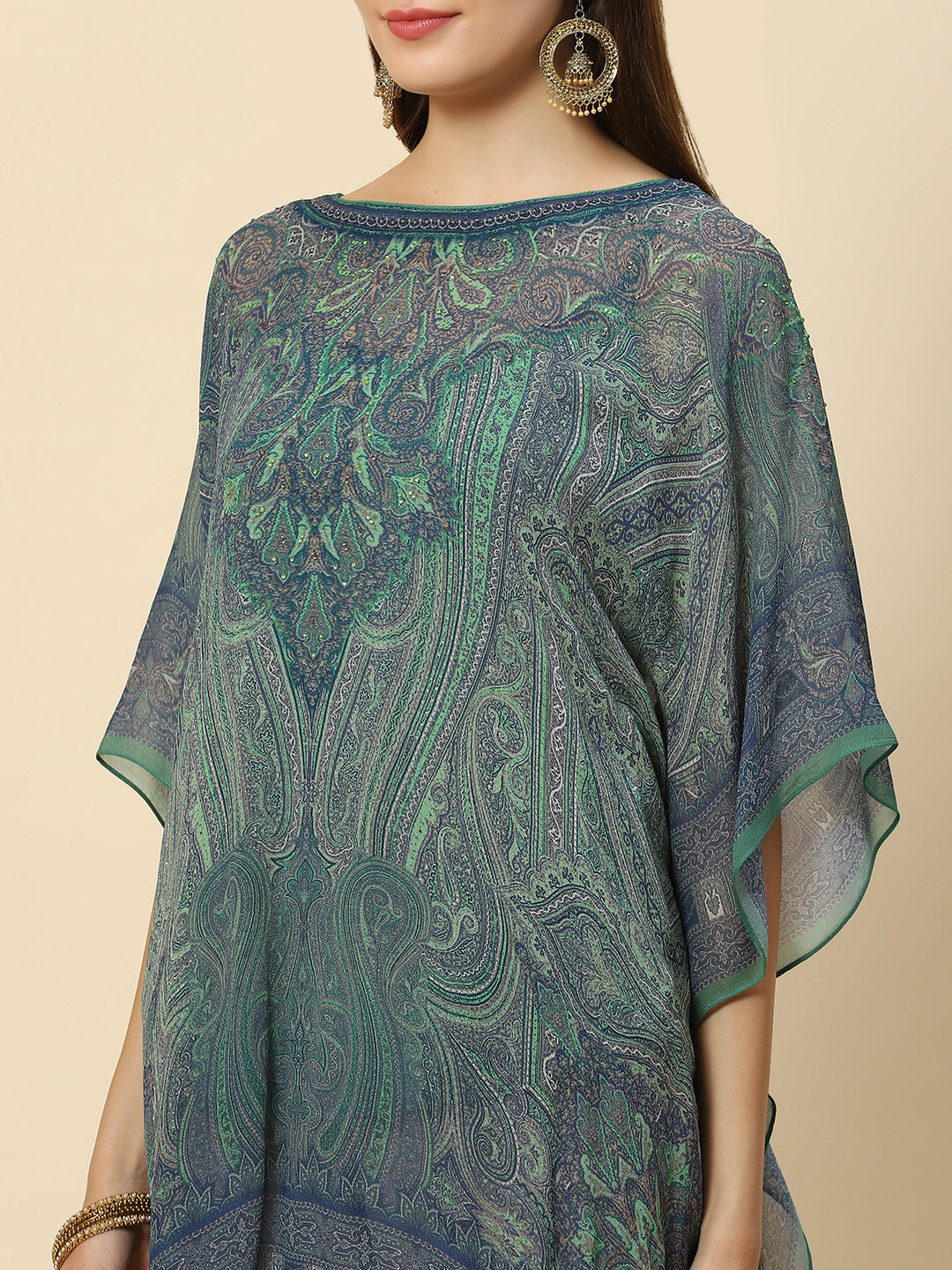 Digital Printed Georgette Kaftan Kurta