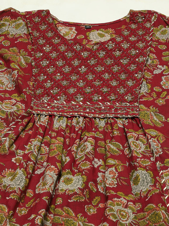 Printed Cotton Kurta With Pants