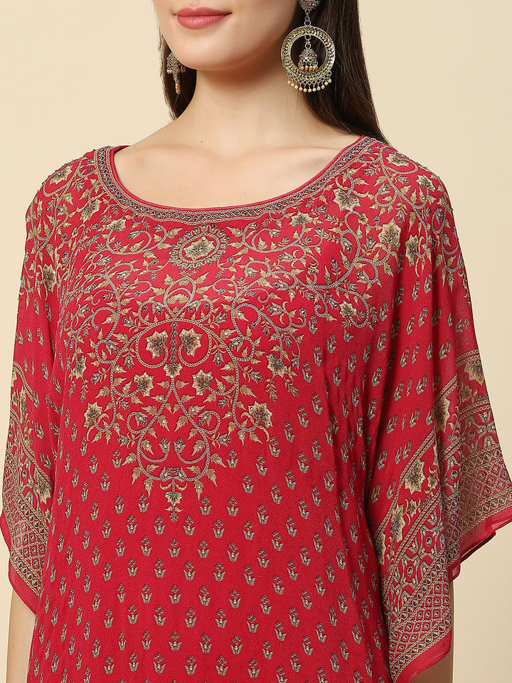 Digital Printed Georgette Kaftan Kurta