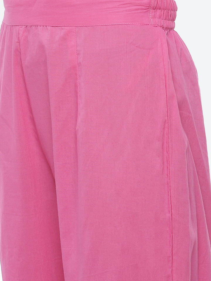 Resham Mirror Booti Cotton Kurta With Pant &amp; Chinone Dupatta