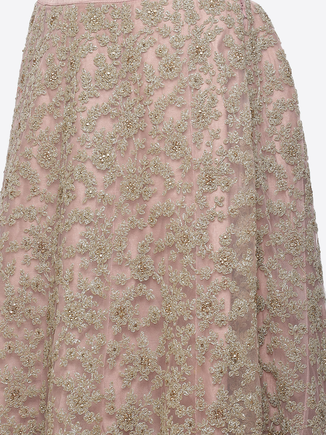 Zari Jaal Net Choli With Lehenga &amp; Net Dupatta