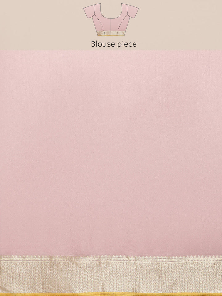 Brocade Zari Jaal Crepe Plain Saree