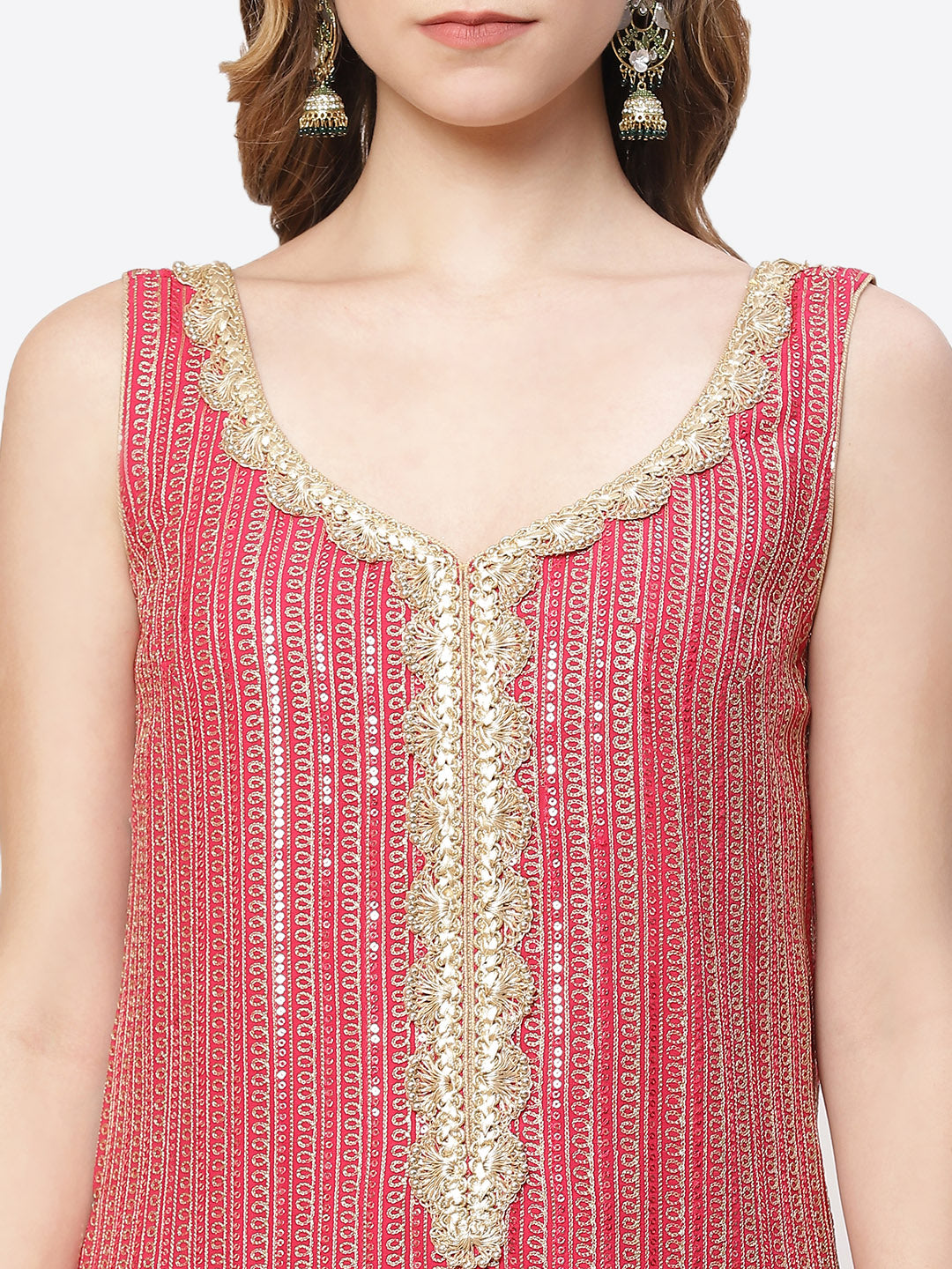 Sequenece Georgette Stitched Salwar Kameez With Net Dupatta