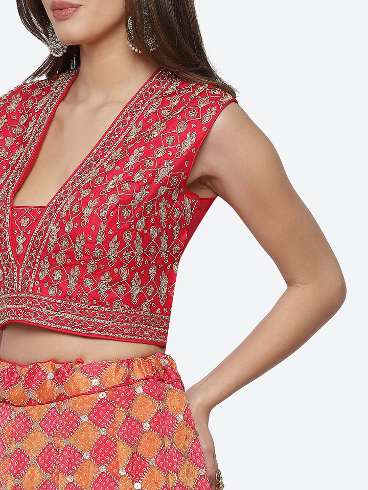 Sequence Work Georgette Choli With Lehenga &amp; Net Dupatta