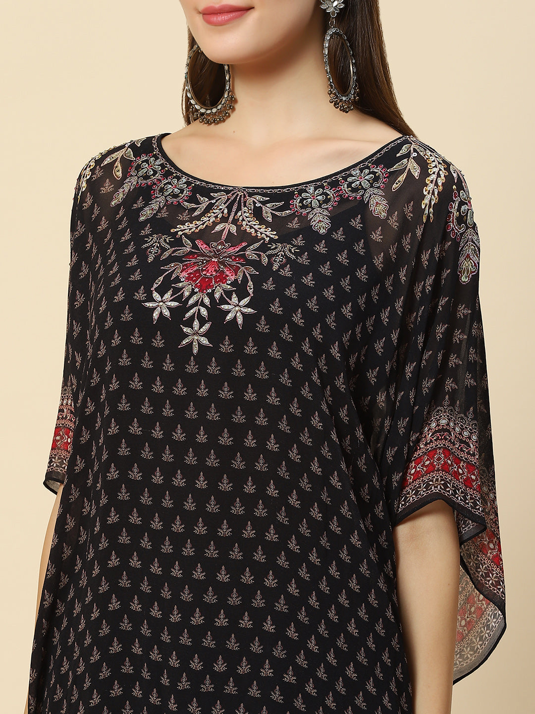 Digital Printed Georgette Kaftan Kurta