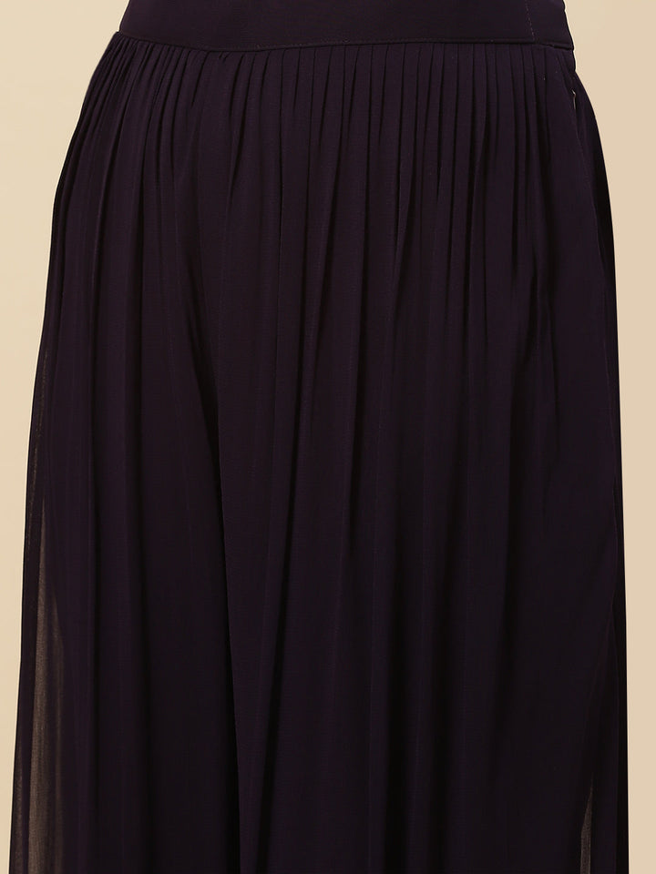 Resham Embroidered Georgette Kurta With Palazzo