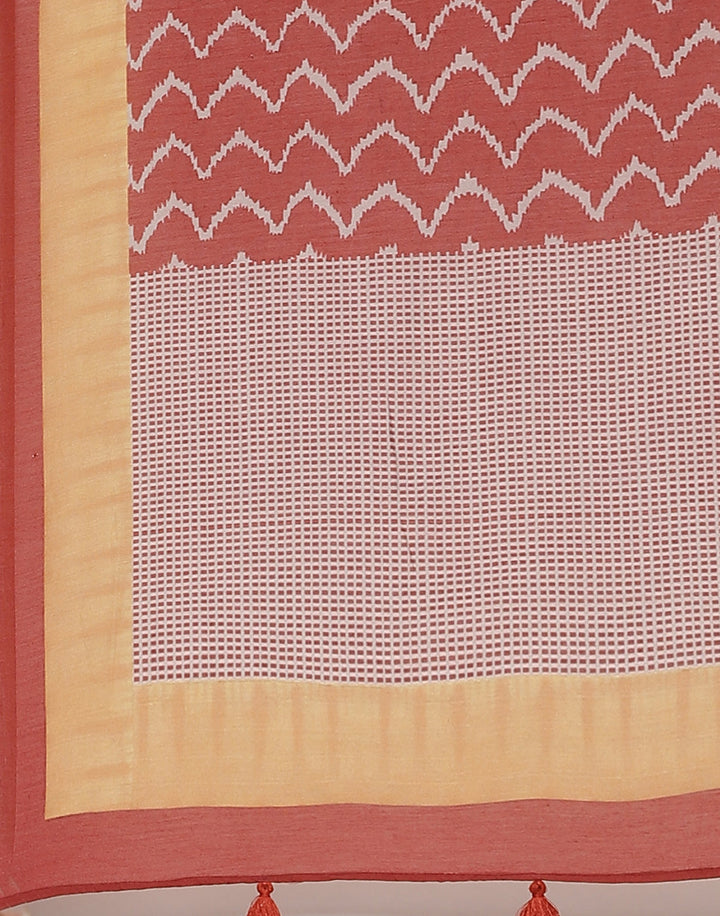 Embroidered Cotton Kurta With Pant &amp; Chanderi Dupatta