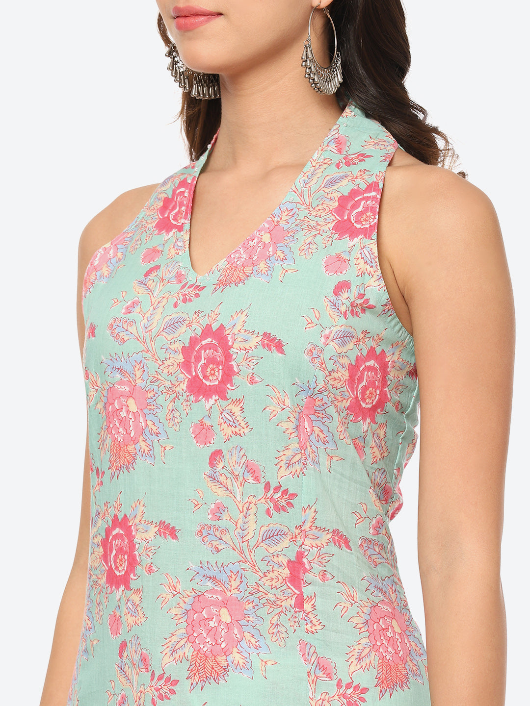 Floral Printed Cotton Kurta With Pant