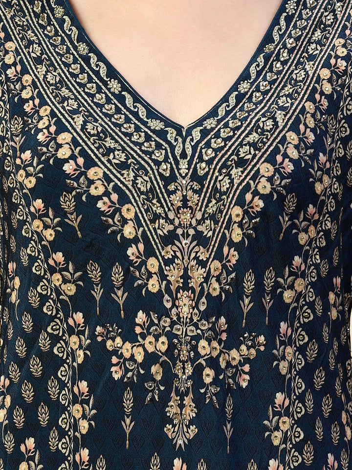 Digital Printed Crepe Gown