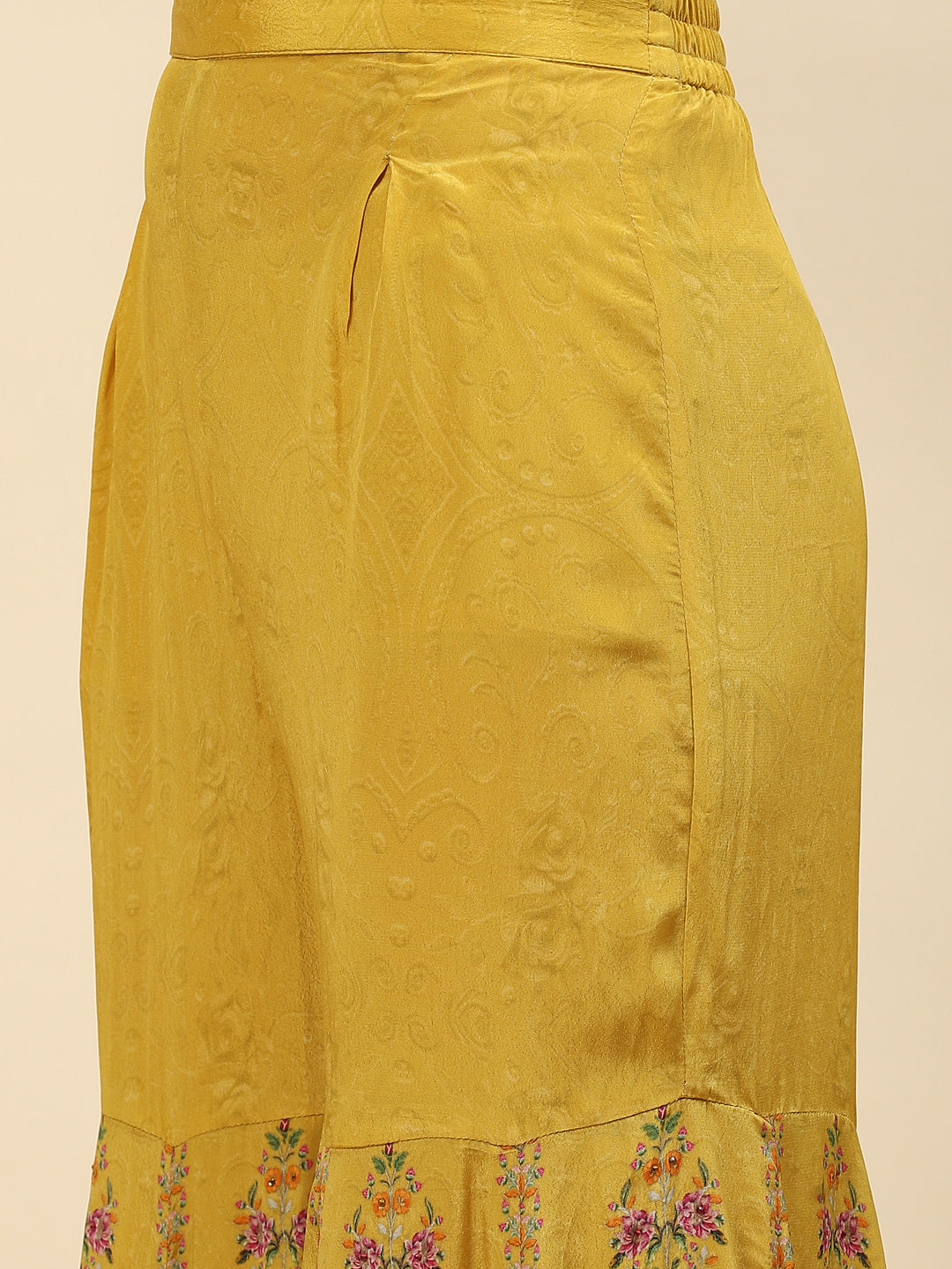 Floral Digital Printed Crepe Kurta With Sharara &amp; Net Dupatta