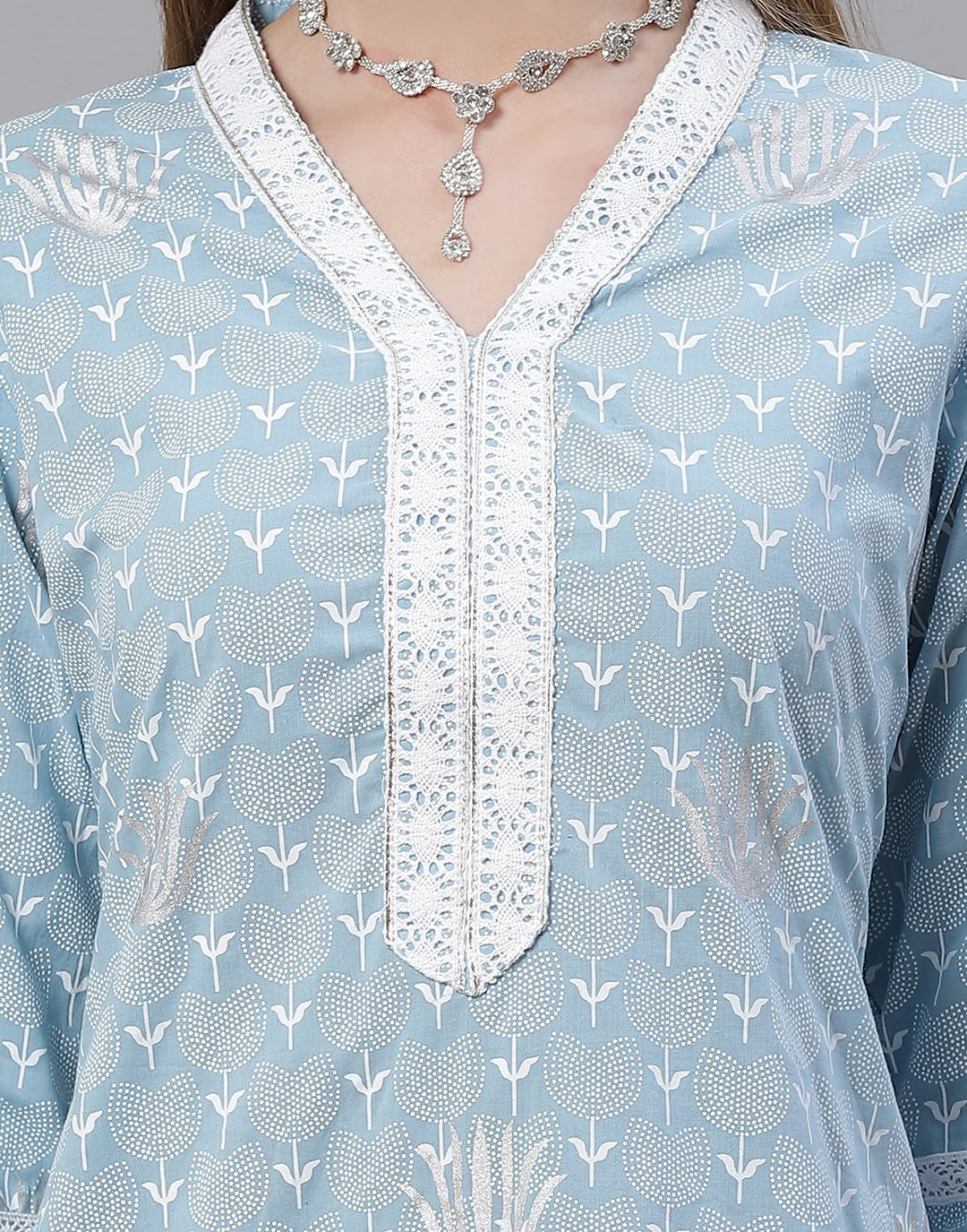 Printed Cotton Kurti Pant Set