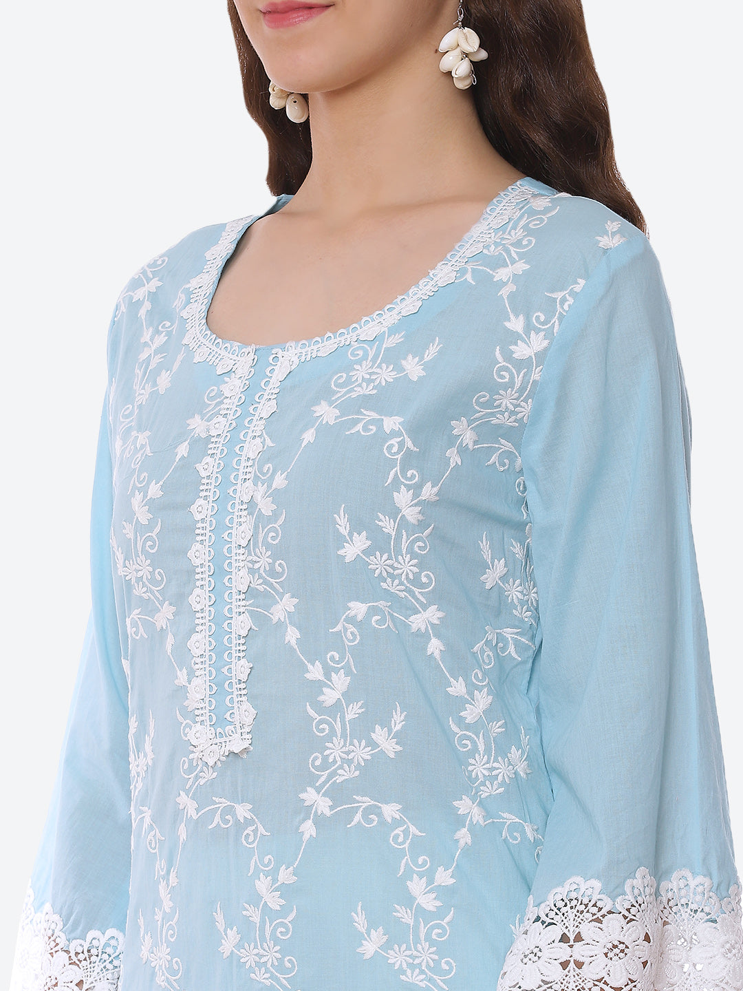 Thread Embroidered Cotton Kurta