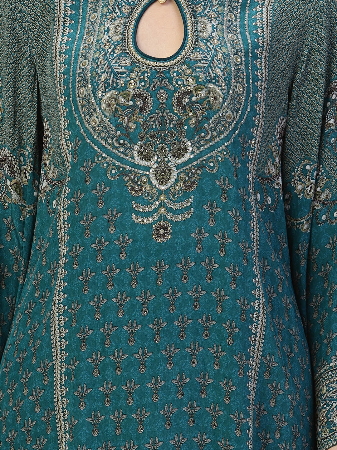 Digital Printed Crepe Kurta With Sharara &amp; Dupatta