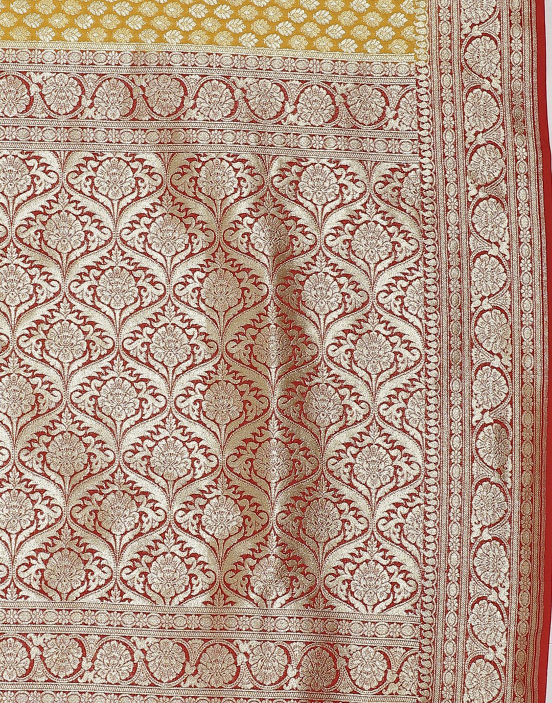 Mustard Banarasi Woven Saree
