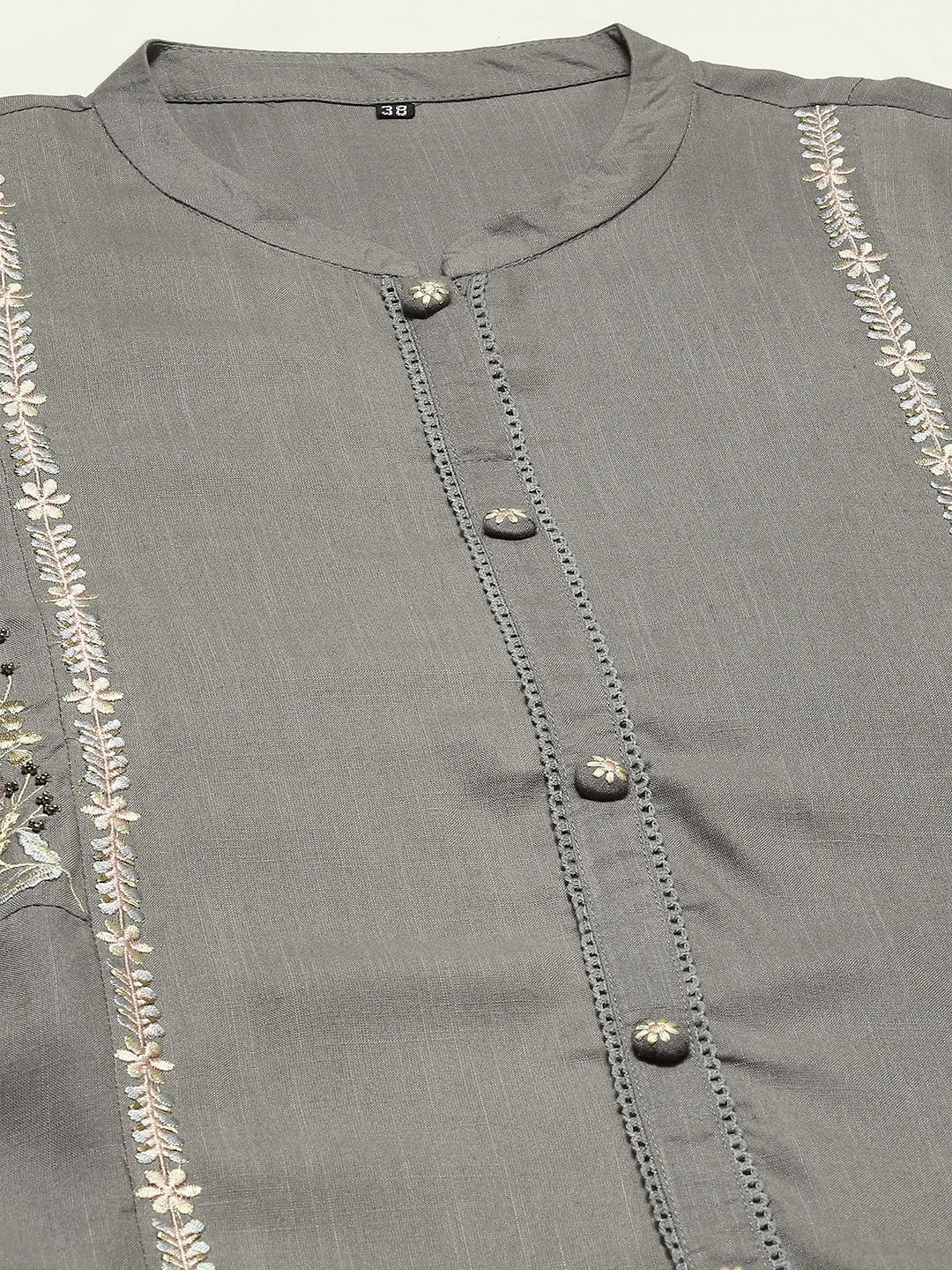 Embroidered Plain Cotton Kurta