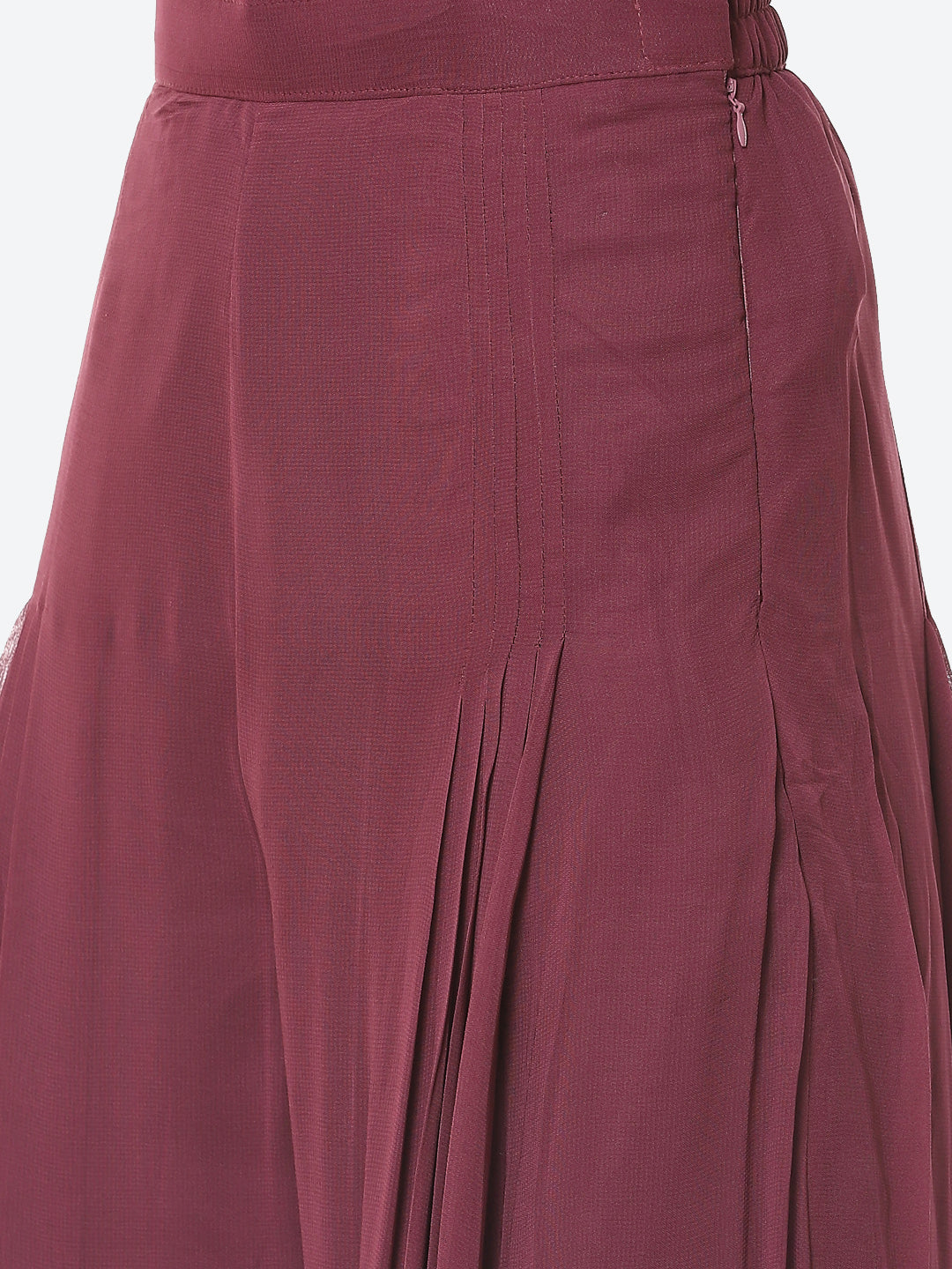 Resham Jaal Georgette Kurta With Palazzo &amp; Dupatta
