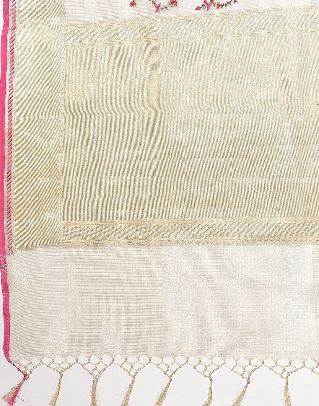 MBZ Meena Bazaar-Beige Navy Cotton Tissue Saree