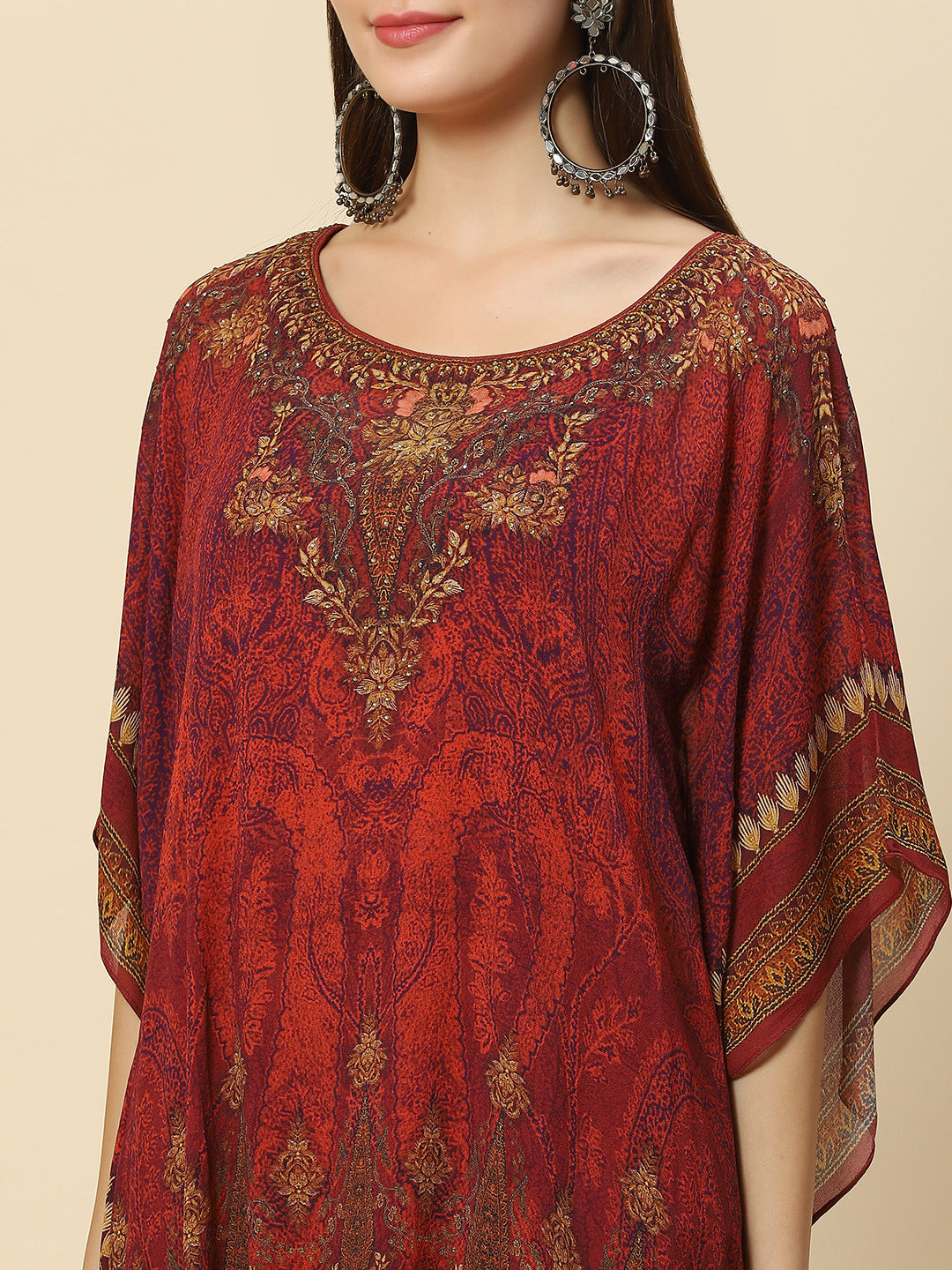 Digital Printed Georgette Kaftan Kurta