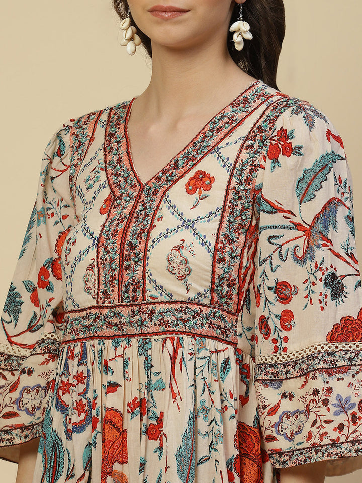 Floral Printed Cotton Kurta