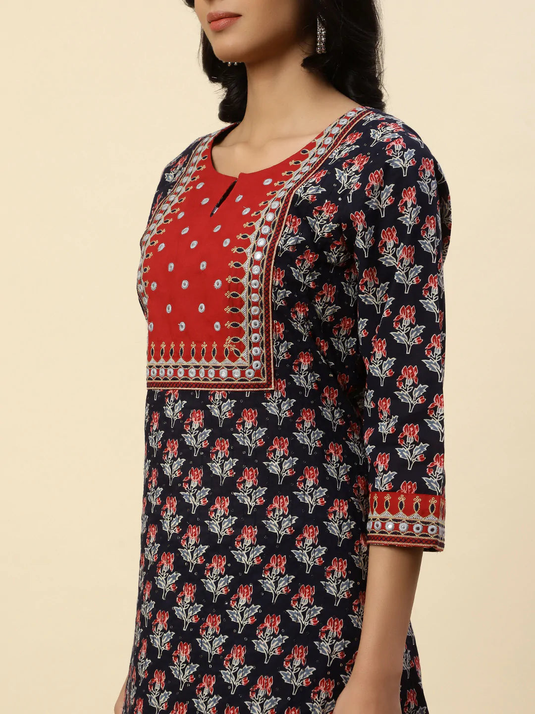 Printed Cotton Kurta With Pants