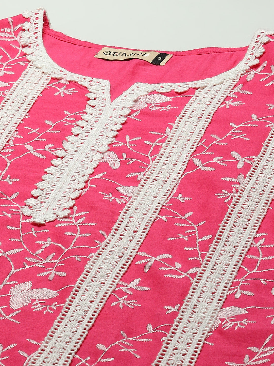 Printed &amp; Embroidered Cotton Suit Set With Dupatta