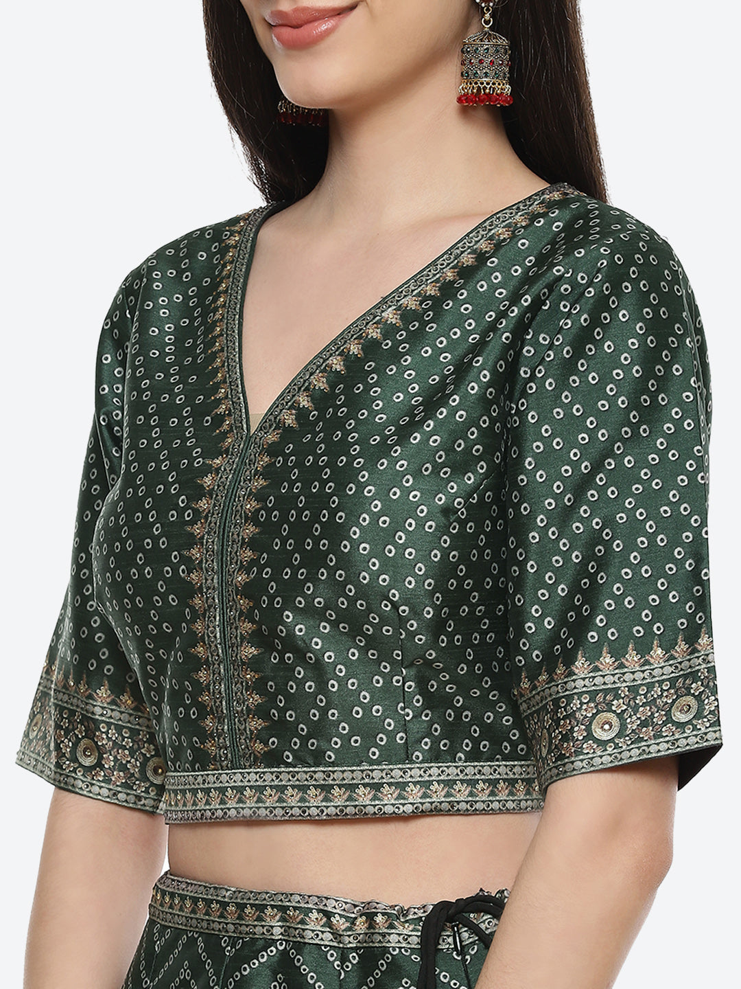 Digital Printed Tussar Lehenga With Choli And Printed Georgette Dupatta