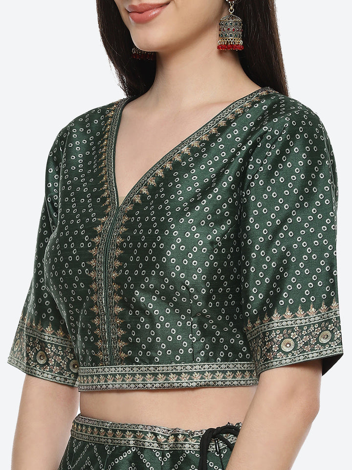 Digital Printed Tussar Lehenga With Choli And Printed Georgette Dupatta