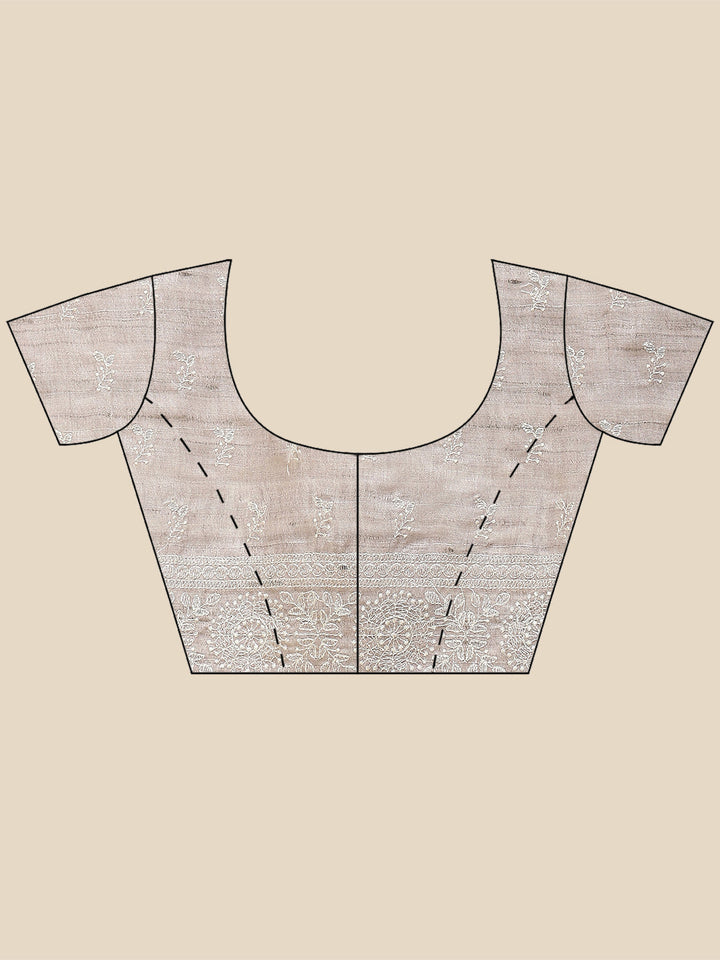 Plain Woven Tusser Saree