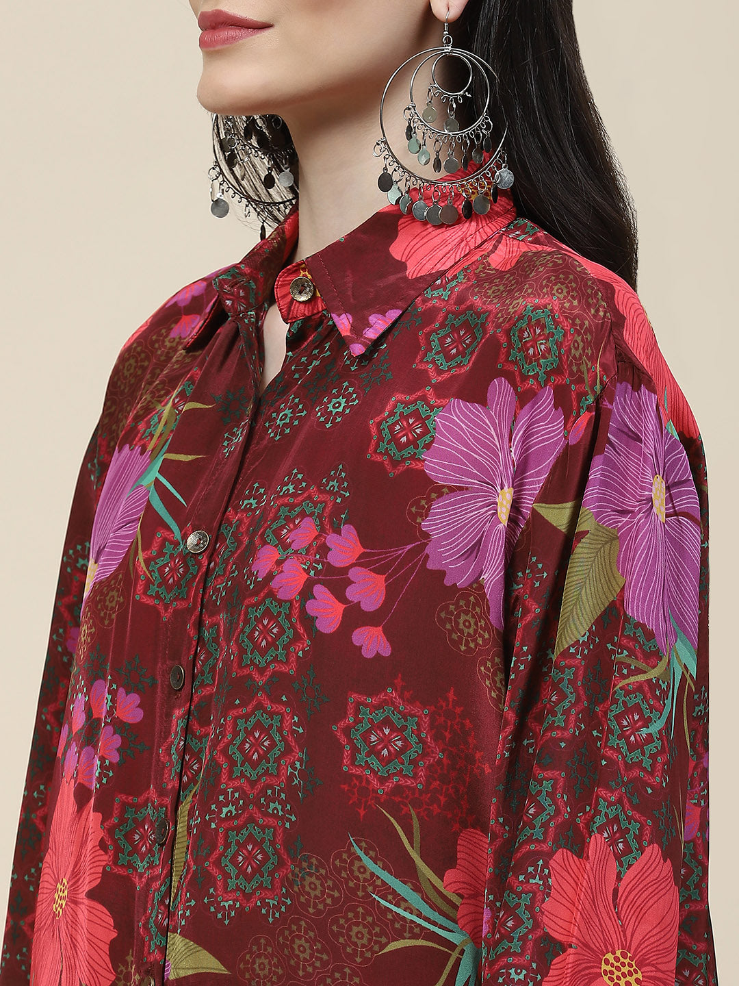 Printed Crepe Kurti With Pants