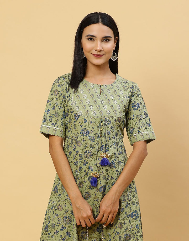 Printed Cotton Kurti With Pant