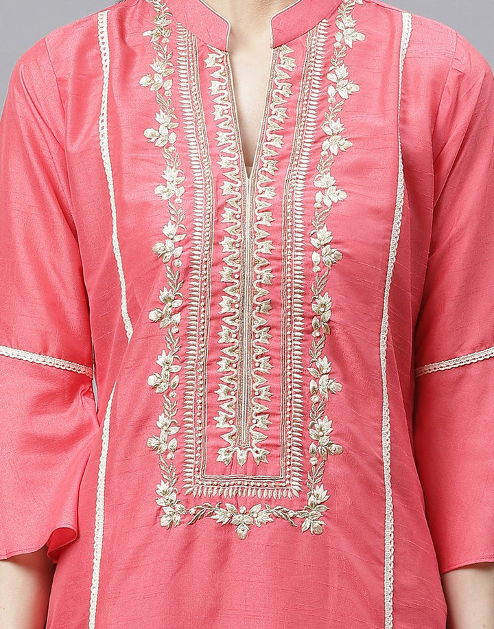 Elegant Chanderi Kurta Plazzo Set