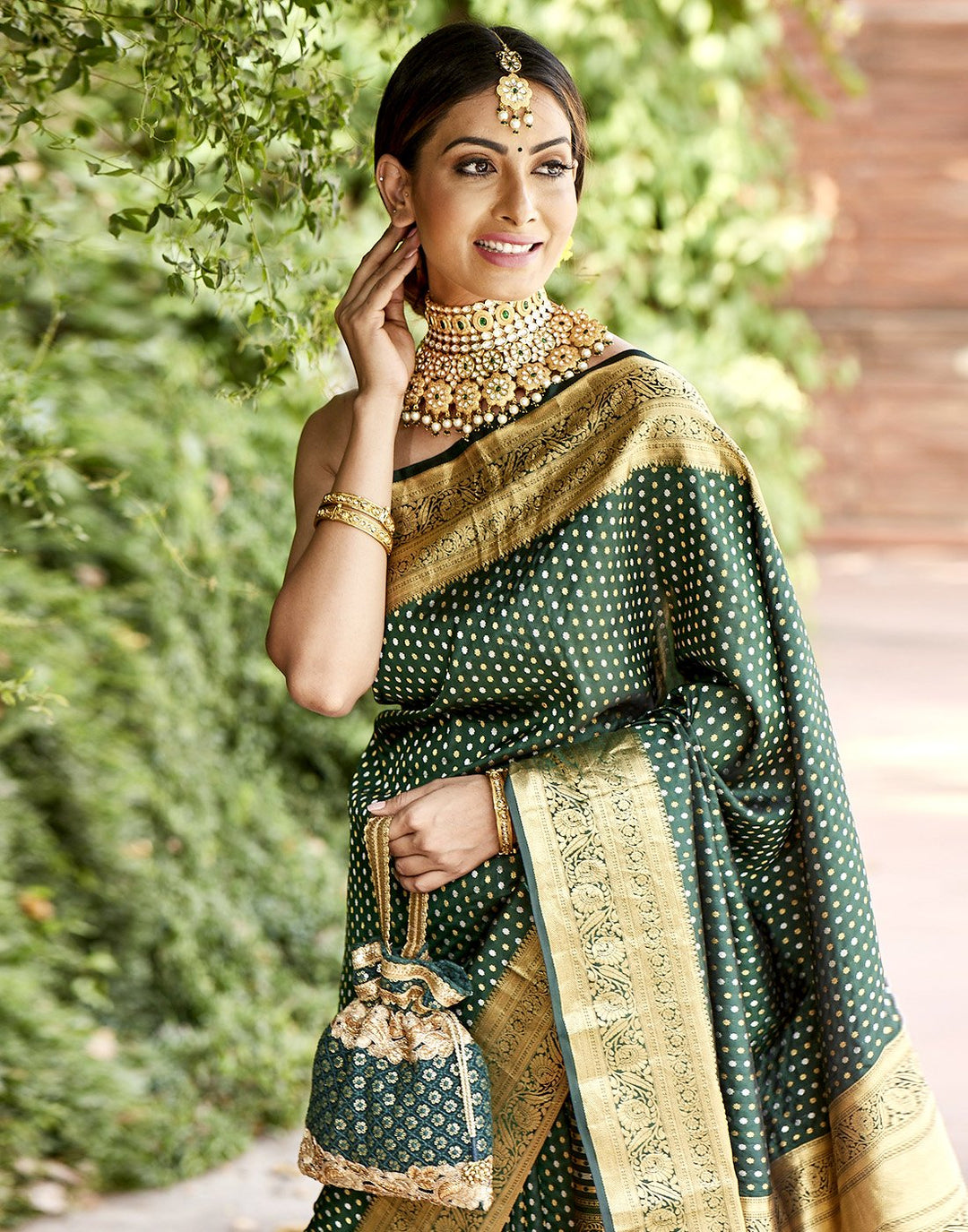 MBZ Meena Bazaar-Handloom Kanivaram Woven Saree