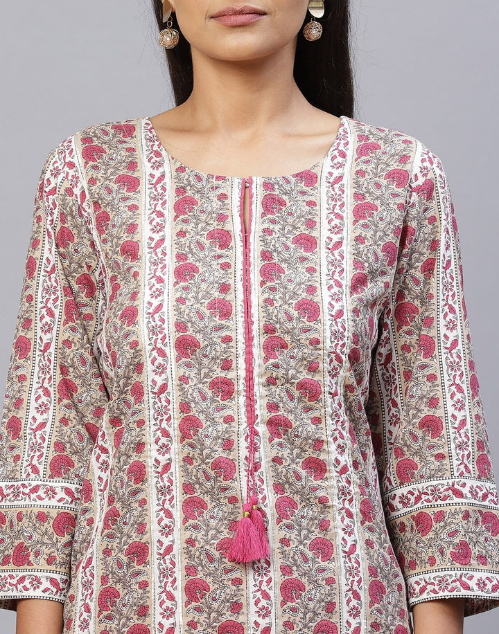 Cotton Printed Kurti Pant Set