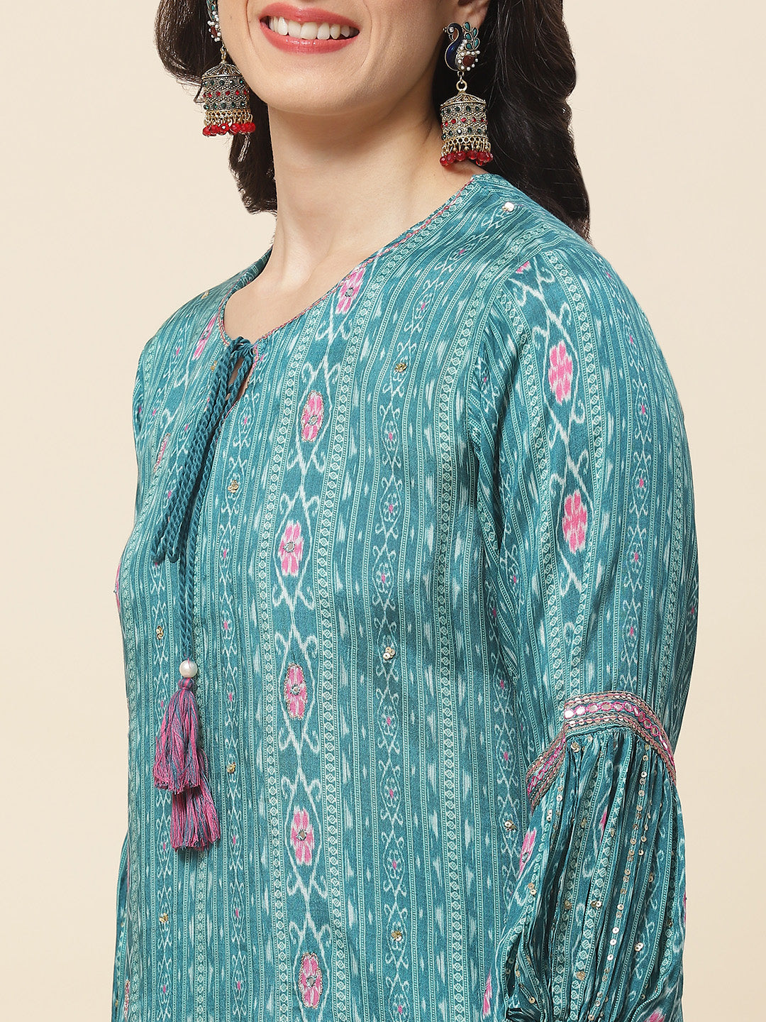 Printed Muslin Kurti With Pants