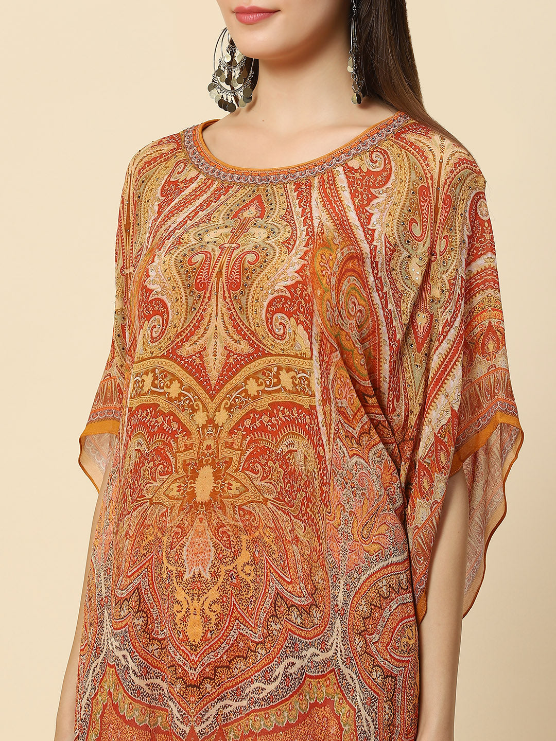 Digital Printed Georgette Kaftan Kurta