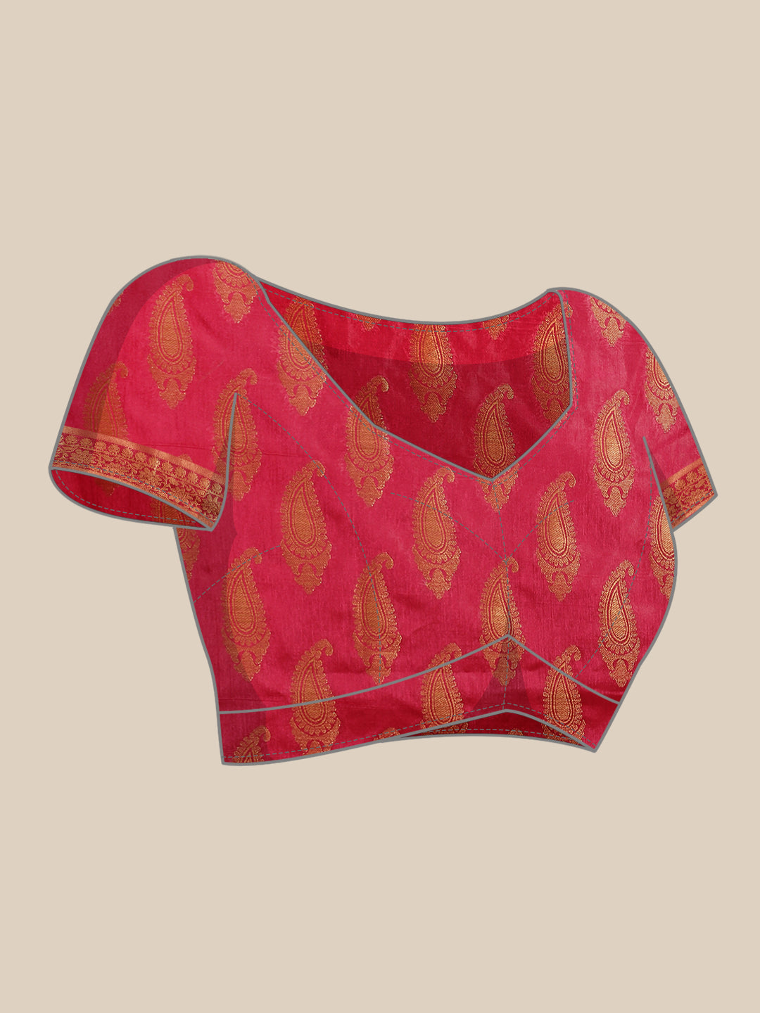 Zari Border Booti Art Handloom Woven Saree