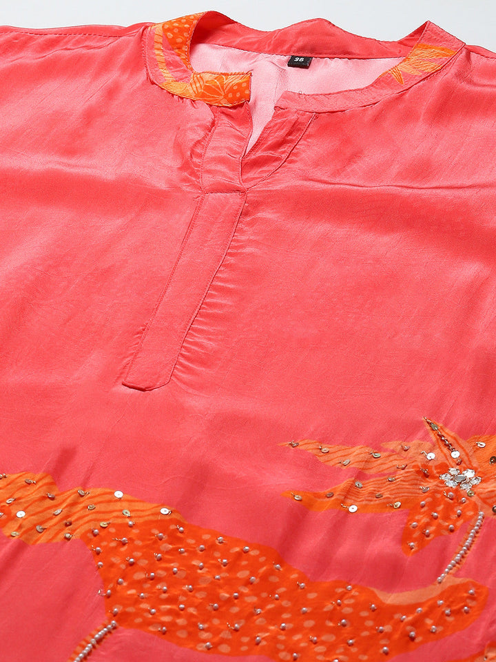 Printed Crepe Kurta With Pants