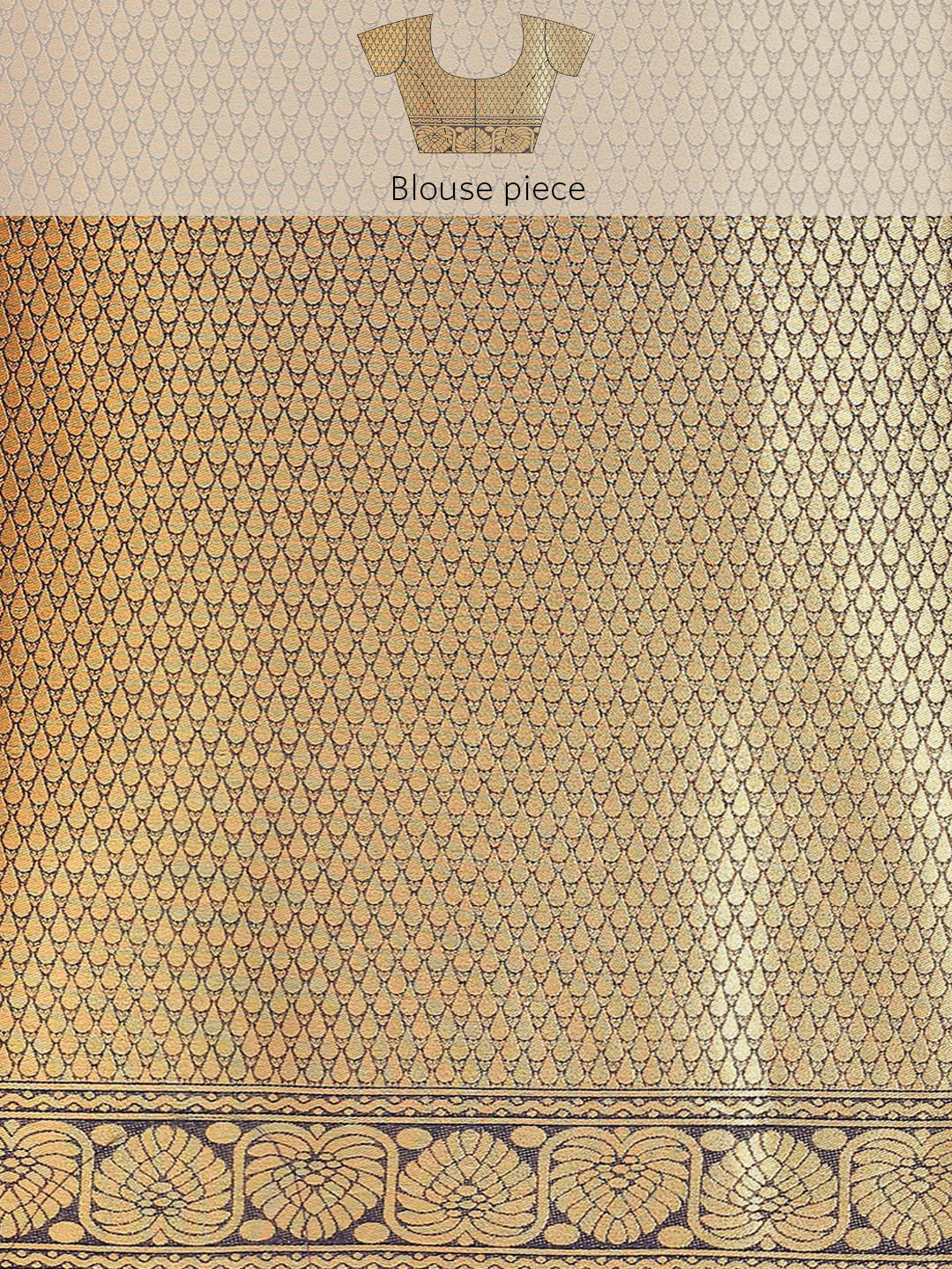 Brocade  Art Handloom Saree with Zari Border