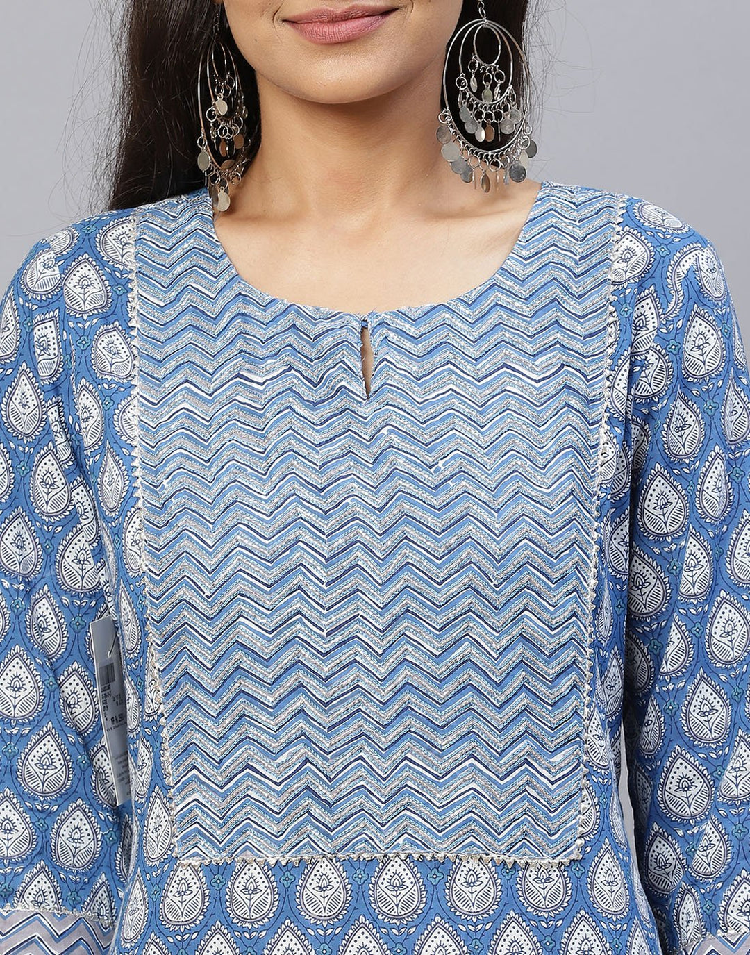 Cotton Printed Kurti Set with Yoke Detail